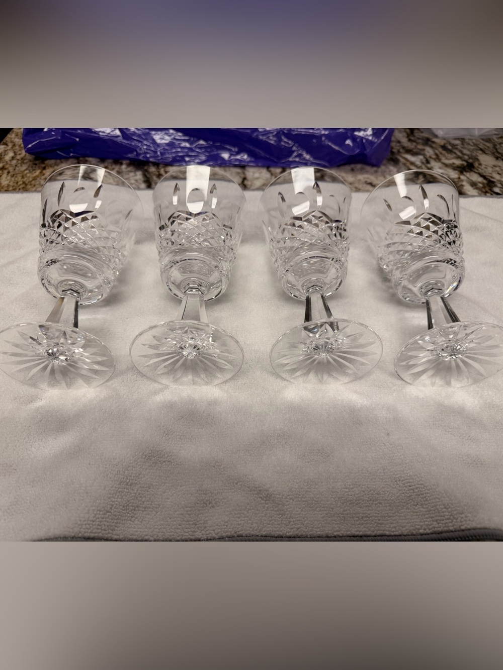 Waterford Vintage Crystal Wine Goblets Clear Crystal Stemware (Set of 4) - Picture 2 of 16